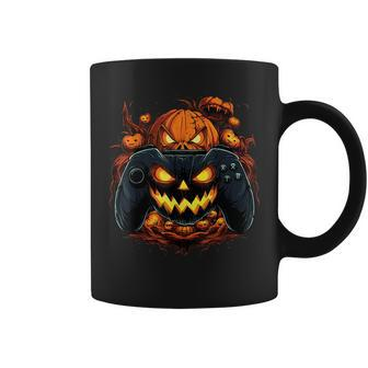 Halloween Gaming Jack O Lantern Pumpkin Face Controller Coffee Mug | Mazezy CA
