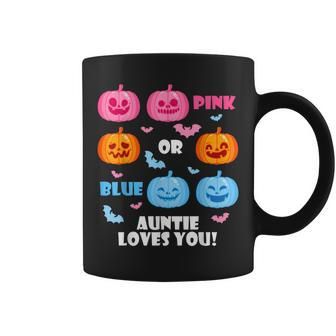 Halloween Gender Reveal Auntie Loves You Fall Theme Halloween Coffee Mug | Mazezy