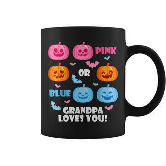 Halloween Gender Reveal Grandpa Loves You Fall Theme Coffee Mug | Mazezy