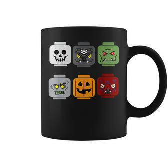 Halloween Head Pumpkin Ghost Zombie Block Brick Builder Coffee Mug | Mazezy