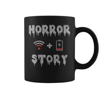 Halloween Horror Story Low Battery No Wifi Graphic Halloween Coffee Mug | Mazezy