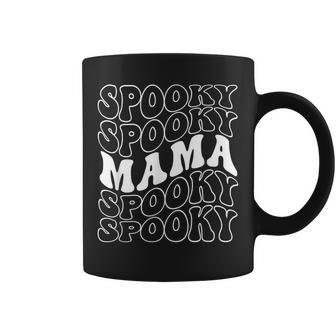 Halloween Mom Spooky Mama 70S Retro Fall Autumn October Coffee Mug | Mazezy