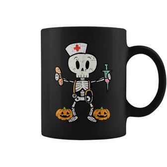 Halloween Nicu Nurse Skeleton Scrub Top Costume Coffee Mug - Monsterry AU
