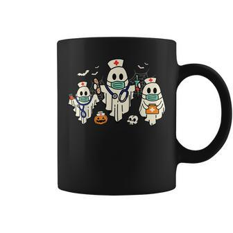 Halloween Nurse Nursing Health Worker Rn Ghost Nurse Coffee Mug - Seseable
