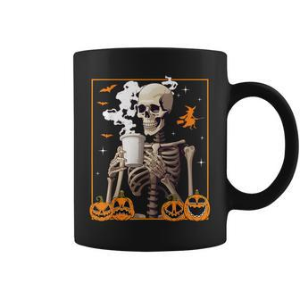Halloween Skeleton Coffee Drinking Skull Horror Women Men Drinking s Coffee Mug | Mazezy