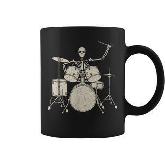 Halloween Skeleton Playing Drum Cute Funny Drums Gift Coffee Mug | Mazezy