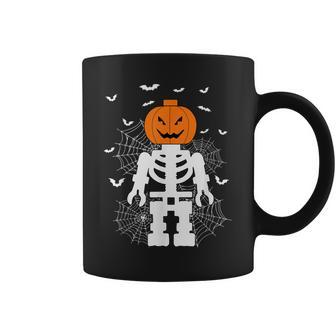 Halloween Skeleton Pumpkin Master Builder Block Building Coffee Mug | Mazezy