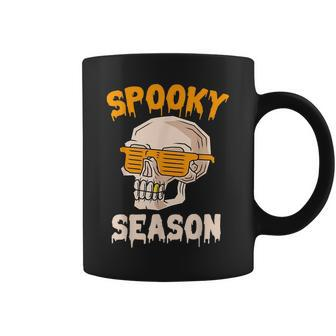 Halloween Skeleton Spooky Season Retro Vintage Sunglasses Halloween Funny Gifts Coffee Mug | Mazezy