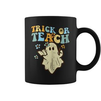 Halloween Teacher Trick Or Teach Groovy Ghost Costume Coffee Mug - Monsterry AU