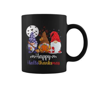 Halloween Thanksgiving Christmas Happy Hallothanksmas Gnome Coffee Mug - Monsterry CA