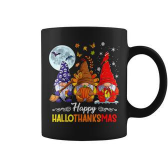 Halloween Thanksgiving Christmas Happy Hallothanksmas Gnomes Coffee Mug - Seseable