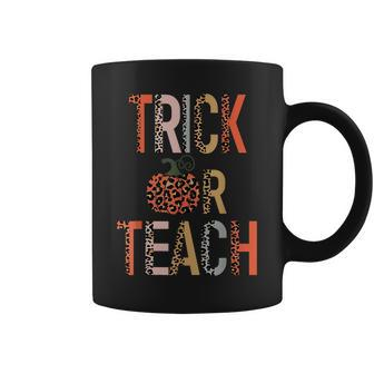 Halloween Trick Or Teach Leopard Teacher Coffee Mug | Mazezy
