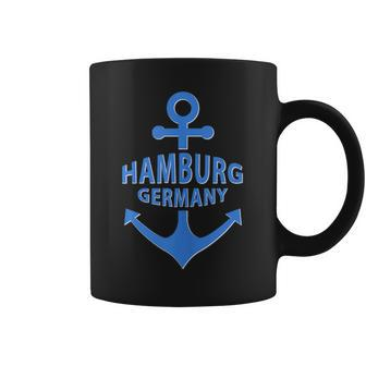 Hamburg Germany Port City Blue Anchor Design Coffee Mug | Mazezy DE