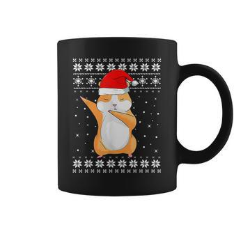 Hamster Dabbing Dance Ugly Sweater Christmas Pajamas Coffee Mug | Mazezy