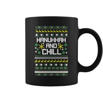 Hanukkah Sweater And Chill Ugly Christmas Sweater Coffee Mug - Monsterry