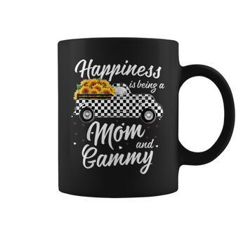 Happiness Is Being A Mom And Gammy Christmas Truck Plaid Coffee Mug | Mazezy