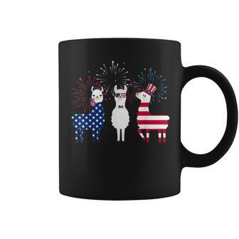 Happy 4Th Of July American Flag Red White Llama And Blue Coffee Mug | Mazezy