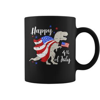 Happy 4Th Of July Independence Day With Trex Dinosaur Coffee Mug | Mazezy