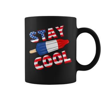 Happy 4Th Of July Stay Cool Popsicle American Flag Patriotic Coffee Mug | Mazezy