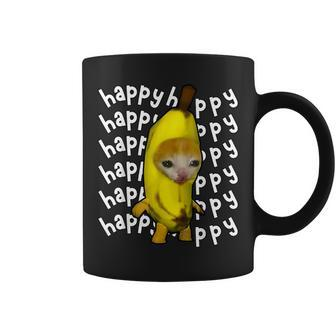 Happy Banana Cat Meme Bananacat Happy Kitty Cat Lovers Meme Coffee Mug - Seseable
