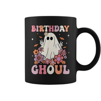 Happy Birthday Ghoul Retro Hippie Halloween Ghost Floral Coffee Mug - Thegiftio UK