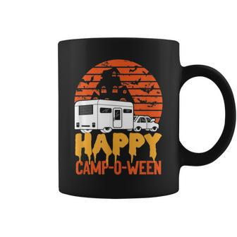 Happy Campoween Vintage Funny Camping Enthusiast Halloween Camping Funny Gifts Coffee Mug | Mazezy