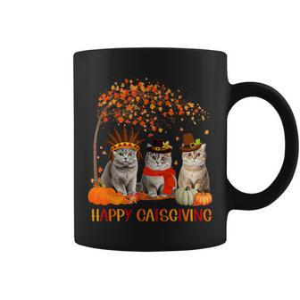 Happy Catsgiving Cute Thanksgiving Cat Lovers Cat Mom Women Coffee Mug - Seseable