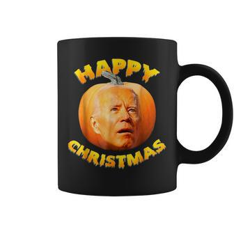 Happy Christmas Biden Confused Pumpkin Thanksgiving Coffee Mug - Monsterry
