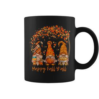 Happy Fall Y'all Gnome Pumpkin Autumn Leaves Thanksgiving Coffee Mug - Seseable