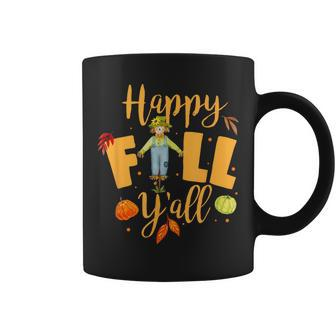 Happy Fall Yall Scarecrow Pumpkin Thanksgiving Halloween Coffee Mug - Thegiftio UK