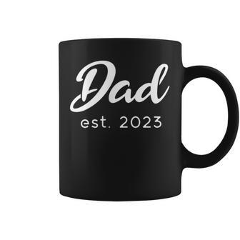 Happy Father’S Day New Dad Est 2023 Baby Announcement Coffee Mug - Seseable