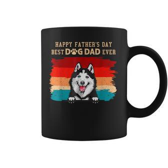 Happy Fathers Day Vintage Husky Best Dog Dad Ever Coffee Mug | Mazezy