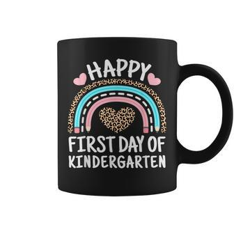 Happy First Day Of Kindergarten Leopard Rainbow Coffee Mug - Monsterry DE