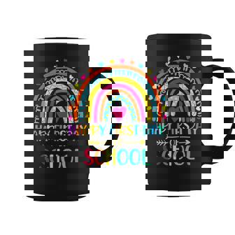 Happy First Day Of School Rainbow Back To School Teacher Kid Gifts For Teacher Funny Gifts Coffee Mug | Mazezy