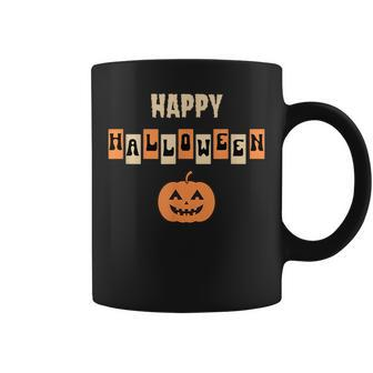 Happy Halloween Cute Pumpkin Face Vintage Retro Halloween Pumpkin Funny Gifts Coffee Mug | Mazezy