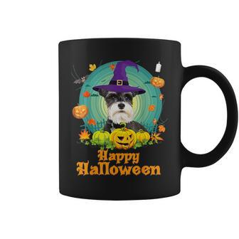 Happy Halloween Schnauzer Dog Pumpkin Witch Ghost Cute Scary Coffee Mug - Monsterry AU