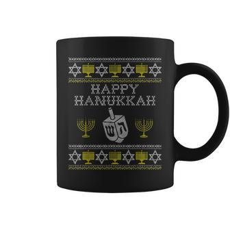 Happy Hanukkah Ugly Sweater Chanukah Jewish Christmas Coffee Mug | Mazezy