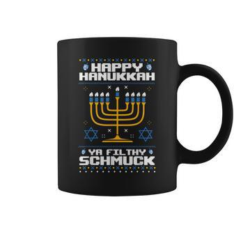 Happy Hanukkah Ya Filthy Schmuck Jewish X-Mas Ugly Sweater Coffee Mug | Mazezy