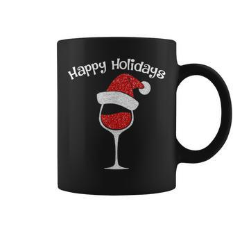 Happy Holidays Christmas Red Wine Coffee Mug | Mazezy