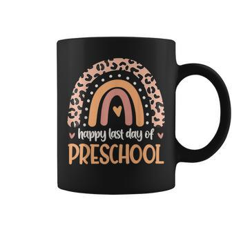 Happy Last Day Of Preschool Teacher Student Leopard Rainbow Coffee Mug - Thegiftio UK