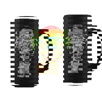 Hawaiian Corgi Dog Wearing Sunglasses Sunset On Beach Summer Coffee Mug | Mazezy