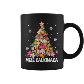 Hawaiian Floral Christmas Tree Mele Kalikimaka Tropical Xmas Coffee Mug - Seseable