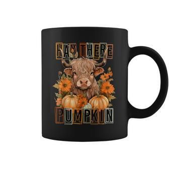 Hay There Pumkin Highland Cow Fall Autumn Thanksgiving Coffee Mug | Mazezy