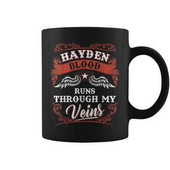 Hayden Blood Runs Through My Veins Family Christmas Coffee Mug - Seseable