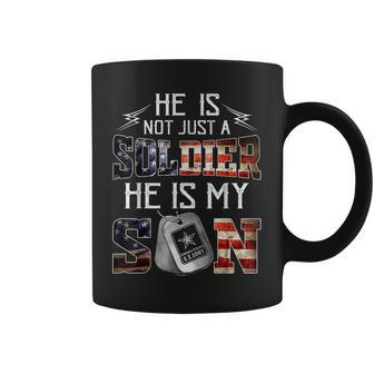 He Is Not Just A Soldier He Is My Son Funny Veteran Coffee Mug | Mazezy