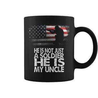 He Is Not Just A Solider He Is My Uncle Patriotic Proud Army Coffee Mug | Mazezy