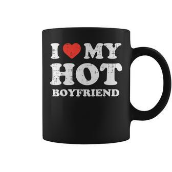 I Heart My Hot Boyfriend Love Bf Couple Girlfriend Women Coffee Mug | Mazezy