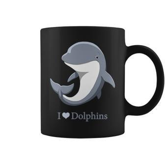 I Heart Love Dolphins Cute Bottlenose Dolphin Coffee Mug | Mazezy