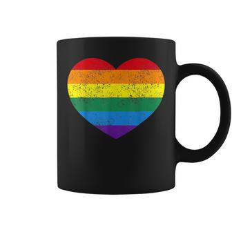 Heart Rainbow Flag Lgbt Gay Les Pride Support Lgbtq Parade Coffee Mug | Mazezy DE