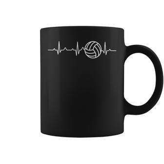 Heartbeat Volleyball Coach Husband Wife Appreciation Coffee Mug | Mazezy